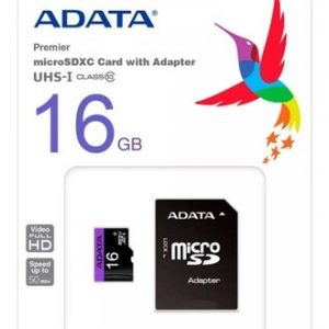 MEMORIA MICROSD 16GB ADATA +ADAPTADOR SD CLASE 10