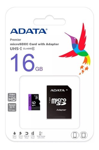MEMORIA MICROSD 16GB ADATA +ADAPTADOR SD CLASE 10