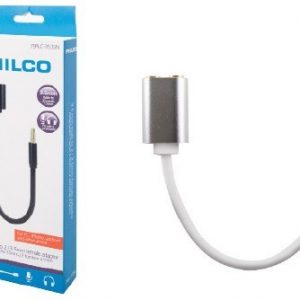 ADAPTADOR PHILCO 3.5 MACHO A 2 3.5 HEMBRAS PLATA PC/IPHONE/ANDROID Y +